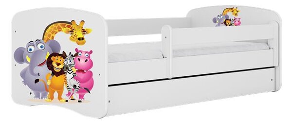 Babydreams Fehér állatkerti ágy fiók nélkül, matrac nélkül 140/70