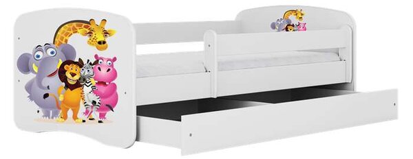 Babydreams Fehér állatkerti ágy fiók nélkül, matrac nélkül 140/70