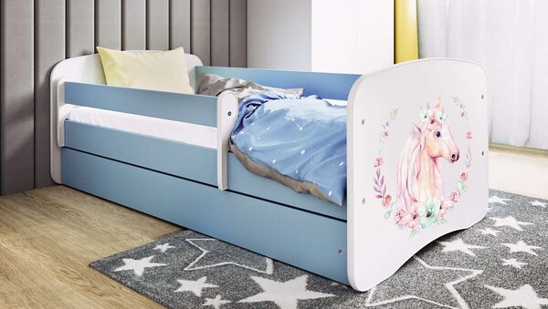 Babydreams kék lóágy fiókkal, matrac nélkül 160/80