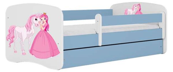 Babydreams kék hercegnős lóágy fiók nélkül, matrac nélkül 140/70