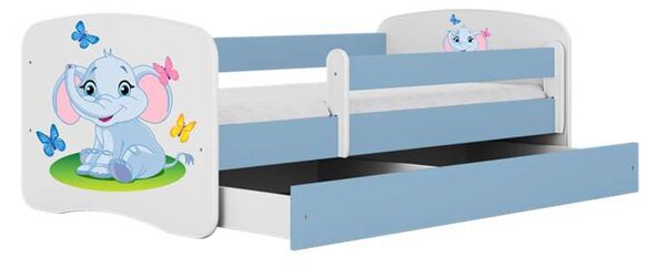 Babydreams kék elefántágy fiók nélkül, matrac nélkül 140/70