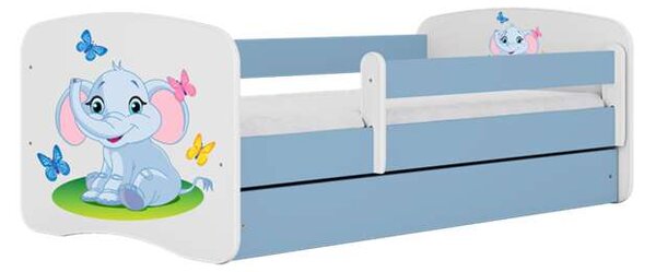 Babydreams kék elefántágy fiók nélkül, matrac nélkül 140/70
