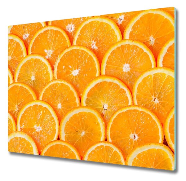 Üveg vágódeszka narancs szeletek