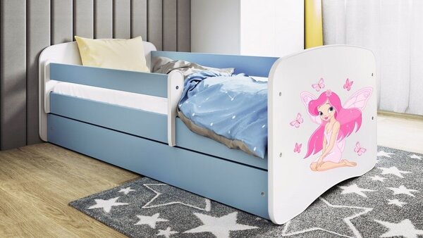 Babydreams kék tündérágy pillangókkal fiókos matrac nélkül 140/70