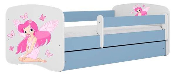 Babydreams kék tündérágy pillangókkal, fiók nélkül, matrac nélkül, 140/70
