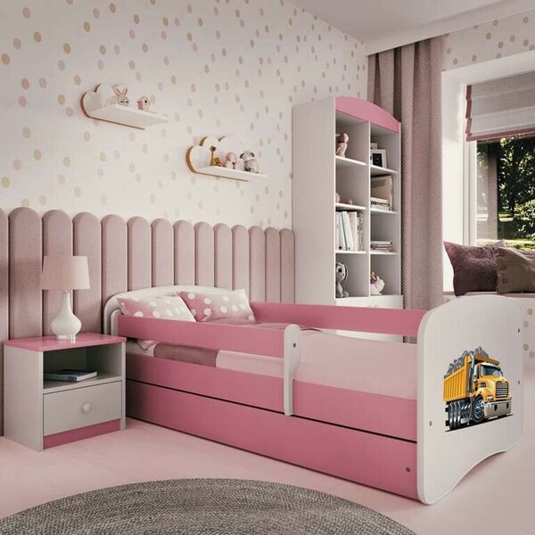 Babydreams rózsaszín kamionágy, fiók nélkül, matrac nélkül, 140/70