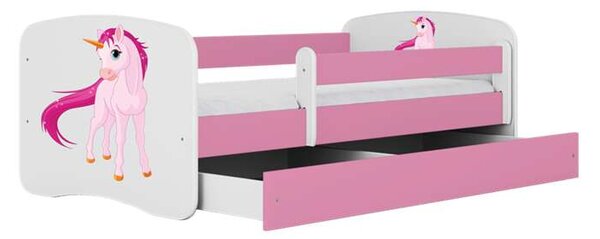 Babydreams rózsaszín unikornis ágy fiók nélkül, matrac nélkül 180/80