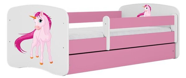 Babydreams rózsaszín unikornis ágy fiók nélkül, matrac nélkül 180/80