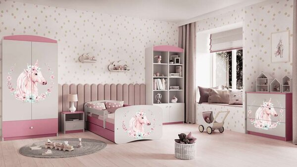 Babydreams rózsaszín lóágy fiókos matrac nélkül 160/80