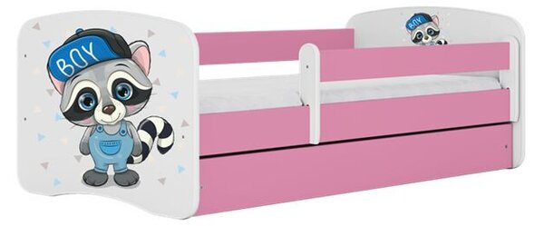Babydreams rózsaszín mosómedve ágy fiók nélkül, matrac nélkül 140/70