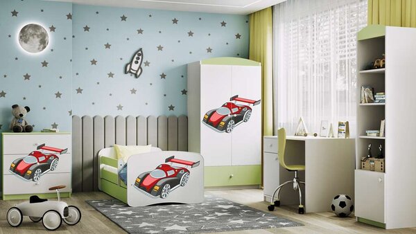 Babydreams komód, zöld, versenyautó