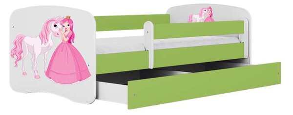 Babydreams zöld hercegnős lóágy fiók nélkül, matrac nélkül, 140/70