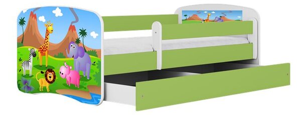 Babydreams zöld szafariágy fiókkal matrac nélkül 180/80