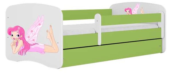Babydreams zöld tündérágy szárnyakkal és fiókkal matrac nélkül 160/80