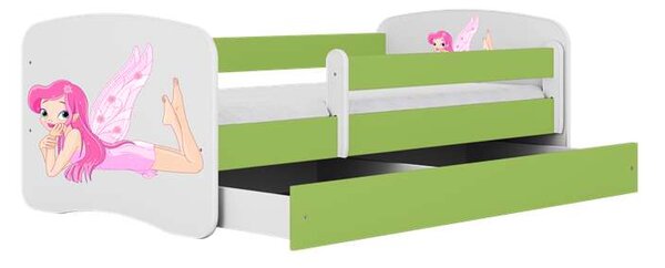 Babydreams zöld tündérágy szárnyakkal és fiókkal matrac nélkül 160/80