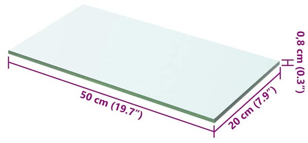 2 db átlátszó panel üvegpolc 50 x 20 cm