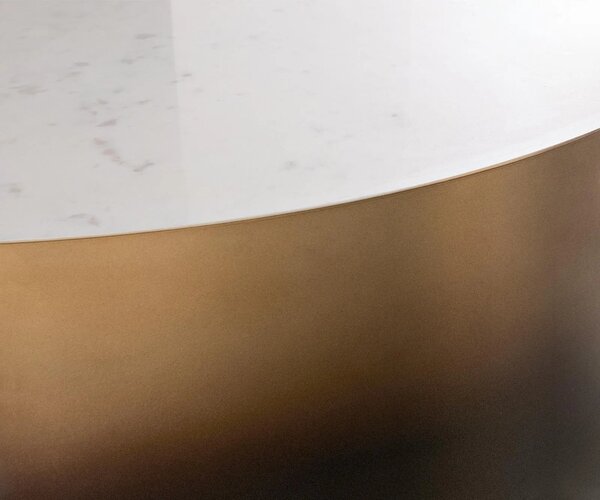 DELIFE Dohányzóasztal Alerio 90x90 cm márvány fehér fém arany ombre