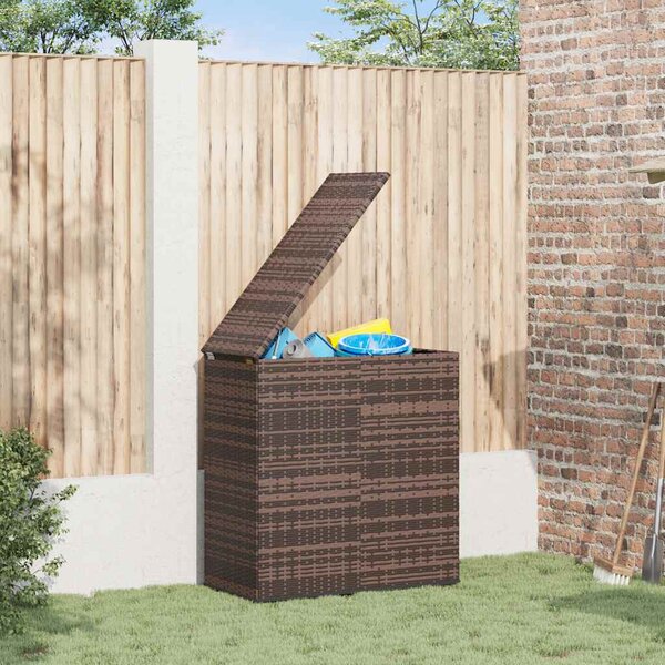 Barna polyrattan kerti párnatartó doboz 100 x 49 x 103,5 cm