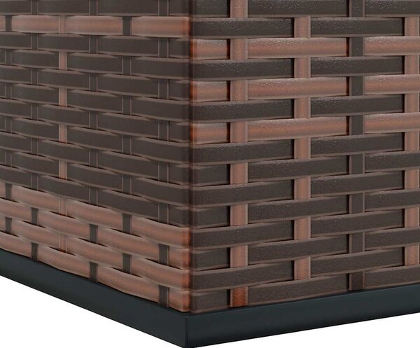 Barna polyrattan kerti párnatartó doboz 100 x 49 x 103,5 cm