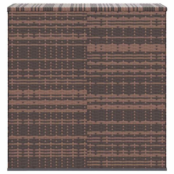 Barna polyrattan kerti párnatartó doboz 100 x 49 x 103,5 cm
