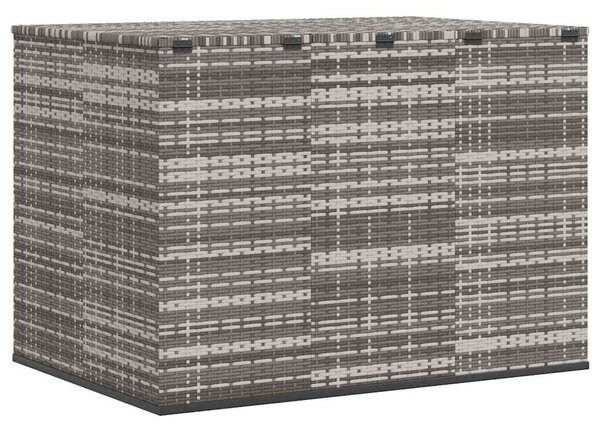 Szürke polyrattan kerti párnatartó doboz 145 x 100 x 103 cm
