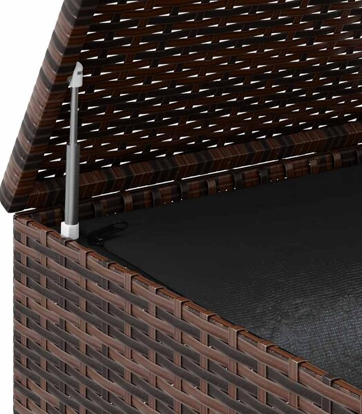 Barna polyrattan kerti párnatartó doboz 100 x 49 x 103,5 cm