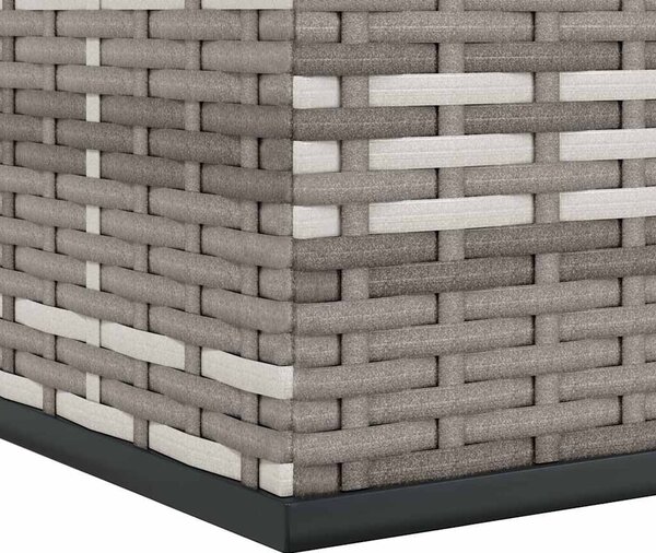 Szürke polyrattan kerti párnatartó doboz 145 x 100 x 103 cm