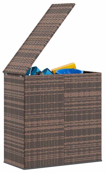 Barna polyrattan kerti párnatartó doboz 100 x 49 x 103,5 cm