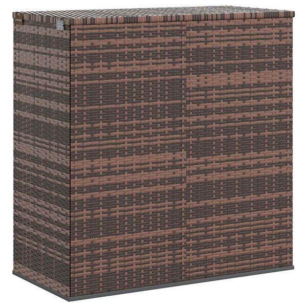 Barna polyrattan kerti párnatartó doboz 100 x 49 x 103,5 cm
