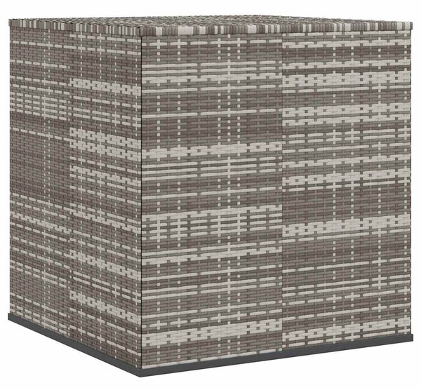 Szürke polyrattan kerti párnatartó doboz 100 x 97,5 x 104 cm
