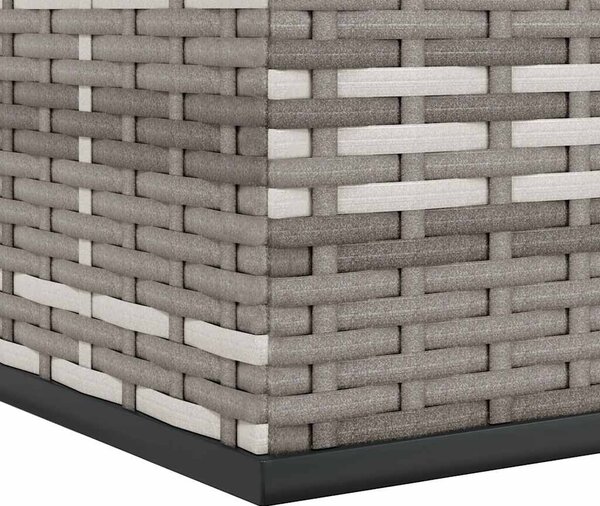 Szürke polyrattan kerti párnatartó doboz 291 x 100,5 x 104 cm