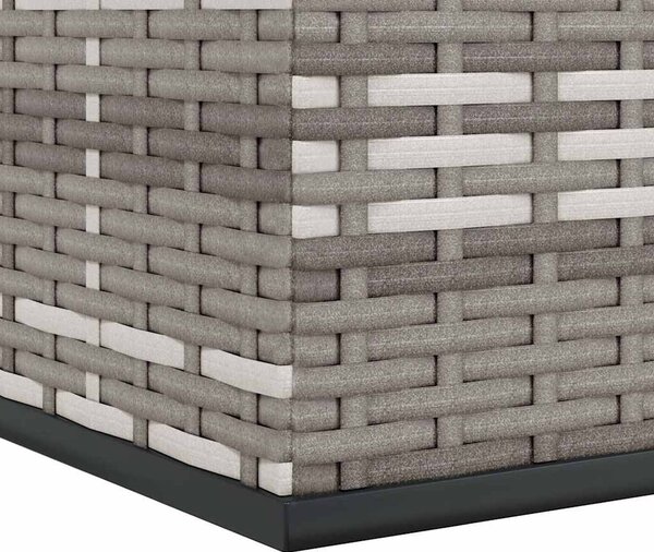 Szürke polyrattan kerti párnatartó doboz 100 x 97,5 x 104 cm