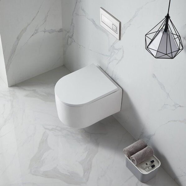 Mereo Mereo, kapucnis függő WC, RIMLESS, 495x360x370, kerámia, incl. ülések CSS115S, MER-VSD84S2