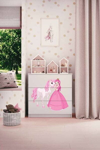 Babydreams fehér hercegnő lovas komód
