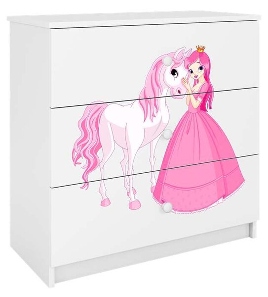 Babydreams fehér hercegnő lovas komód