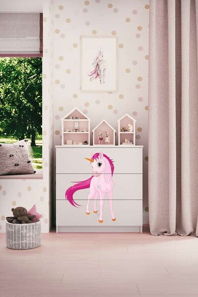 Babydreams fehér unikornis komód