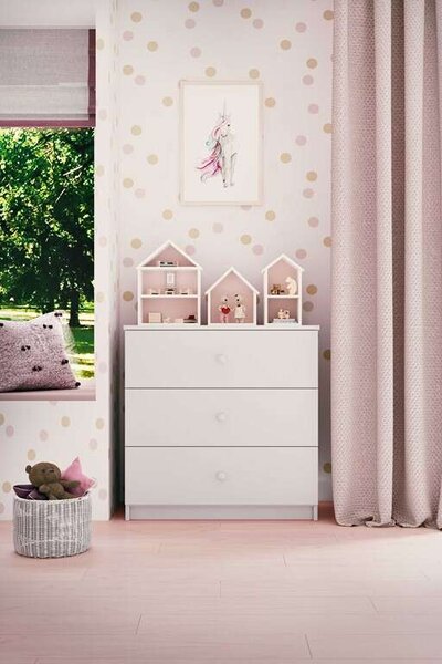 Babydreams fehér komód minta nélkül