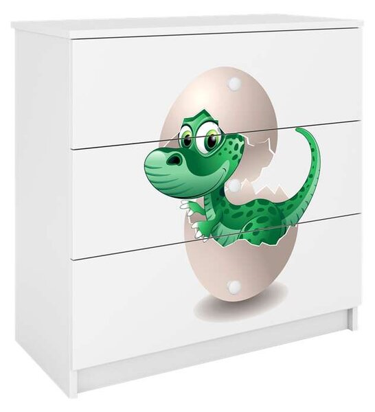 Babydreams fehér kis dínó komód