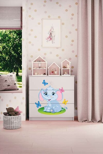Babydreams fehér elefánt komód
