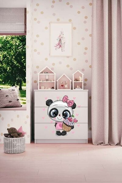 Babydreams fehér panda komód