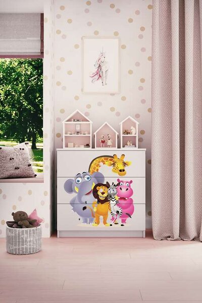 Babydreams fehér állatkerti komód