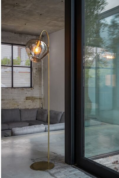 Aranyszínű állólámpa (magasság 160 cm) Rakel – Light & Living