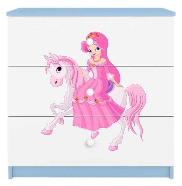 Babydreams kék hercegnő komód lovon