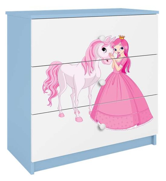 Babydreams kék hercegnős lovas komód