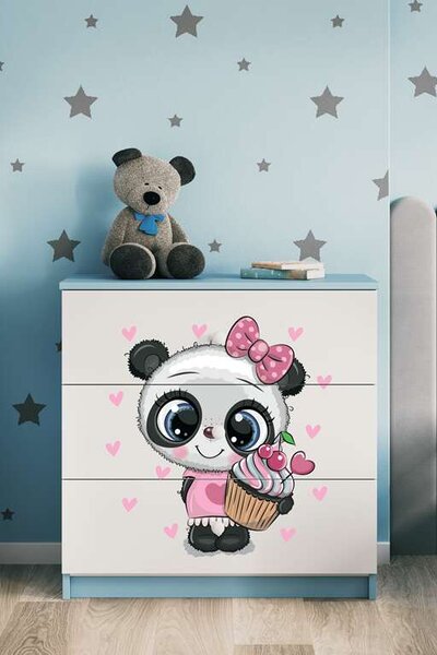 Babydreams kék panda komód