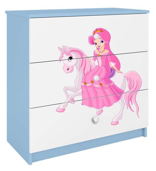 Babydreams kék hercegnő komód lovon