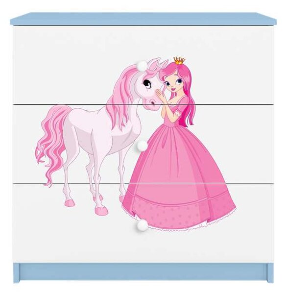 Babydreams kék hercegnős lovas komód