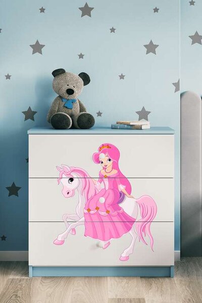 Babydreams kék hercegnő komód lovon