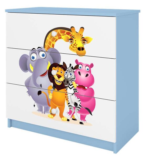 Babydreams kék állatkerti komód