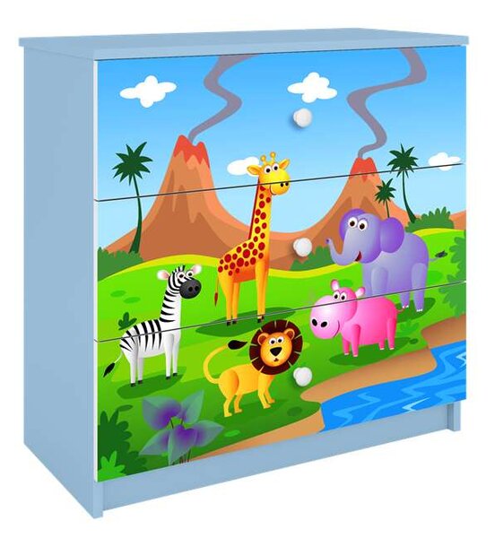 Babydreams kék szafari komód